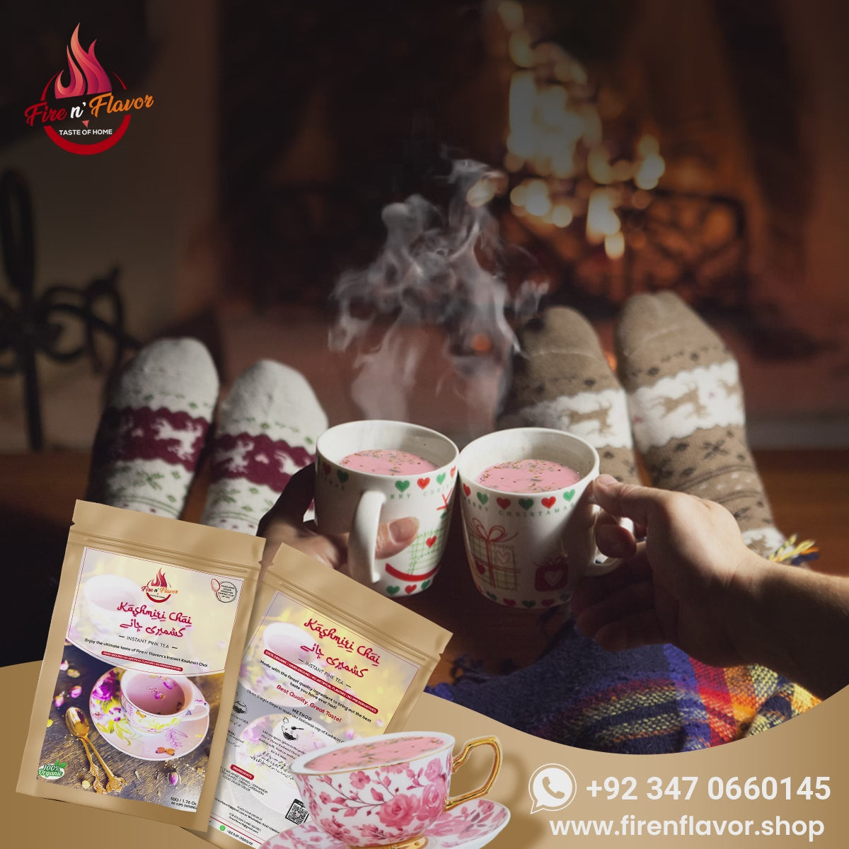 Fire N Flavor Instant Organic Kashmiri Chai 50g (40-45 cups)